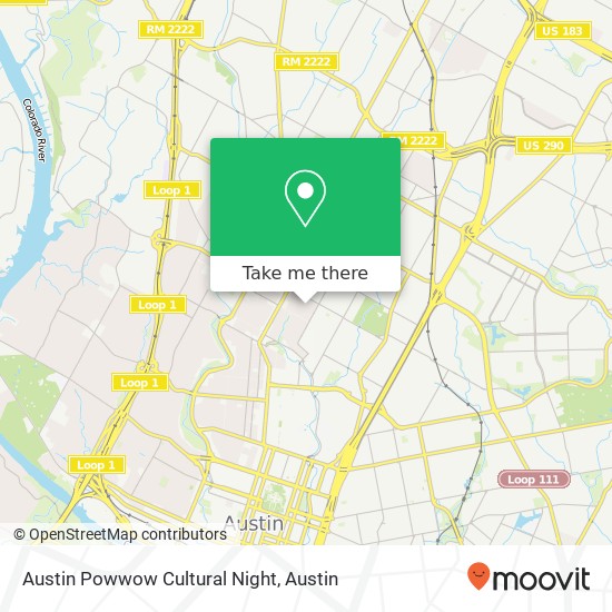 Austin Powwow Cultural Night map