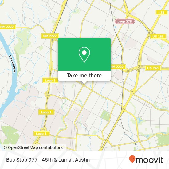 Bus Stop 977 - 45th & Lamar map