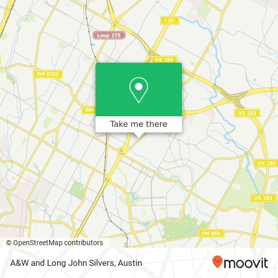 A&W and Long John Silvers map