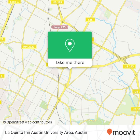 La Quinta Inn Austin University Area map