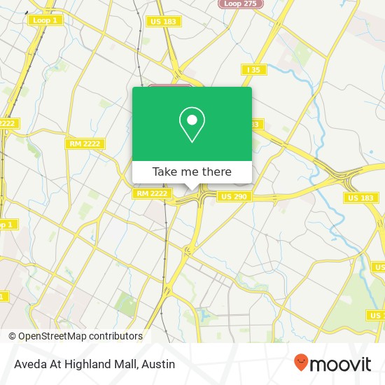 Aveda At Highland Mall map