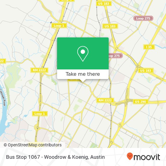 Bus Stop 1067 - Woodrow & Koenig map
