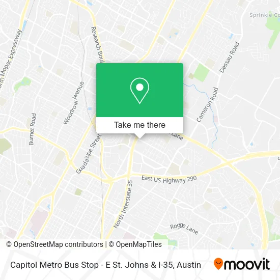 Capitol Metro Bus Stop - E St. Johns & I-35 map