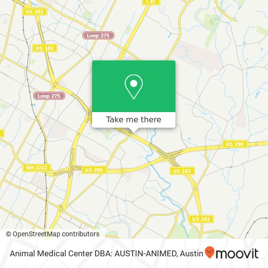 Animal Medical Center DBA: AUSTIN-ANIMED map