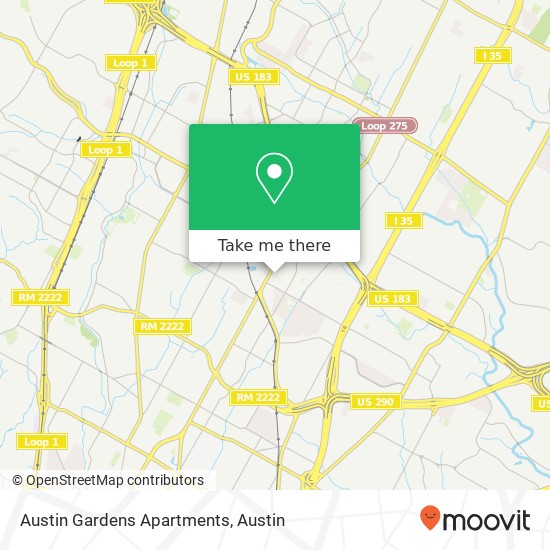 Mapa de Austin Gardens Apartments