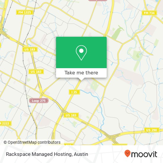 Mapa de Rackspace Managed Hosting