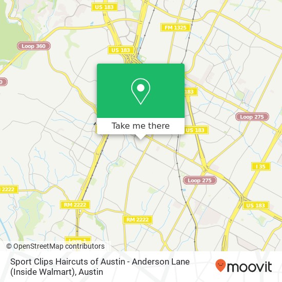 Sport Clips Haircuts of Austin - Anderson Lane (Inside Walmart) map