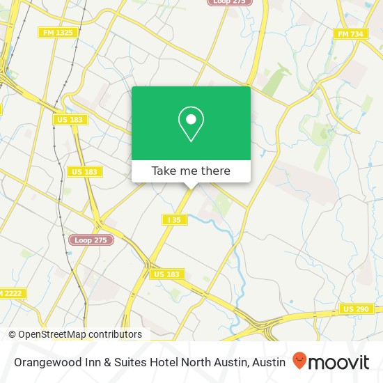 Mapa de Orangewood Inn & Suites Hotel North Austin
