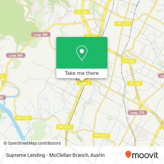 Supreme Lending - McClellan Branch map