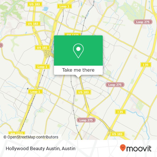 Hollywood Beauty Austin map