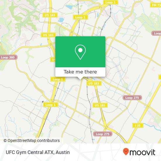 Mapa de UFC Gym Central ATX