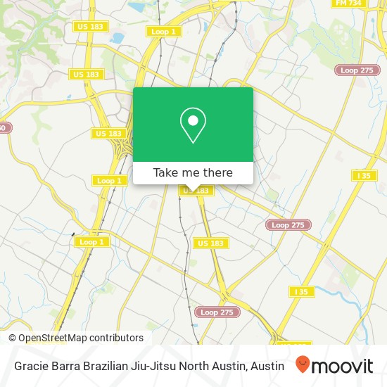 Mapa de Gracie Barra Brazilian Jiu-Jitsu North Austin