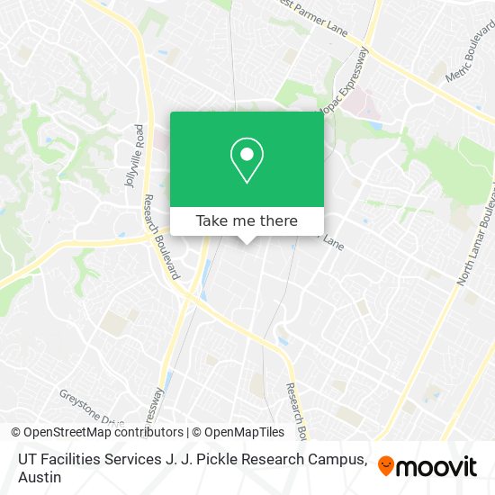 Mapa de UT Facilities Services J. J. Pickle Research Campus