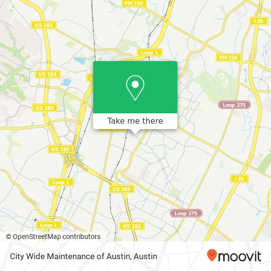 Mapa de City Wide Maintenance of Austin
