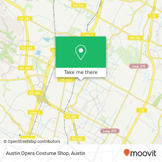 Mapa de Austin Opera Costume Shop
