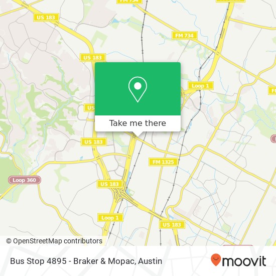 Mapa de Bus Stop 4895 - Braker & Mopac