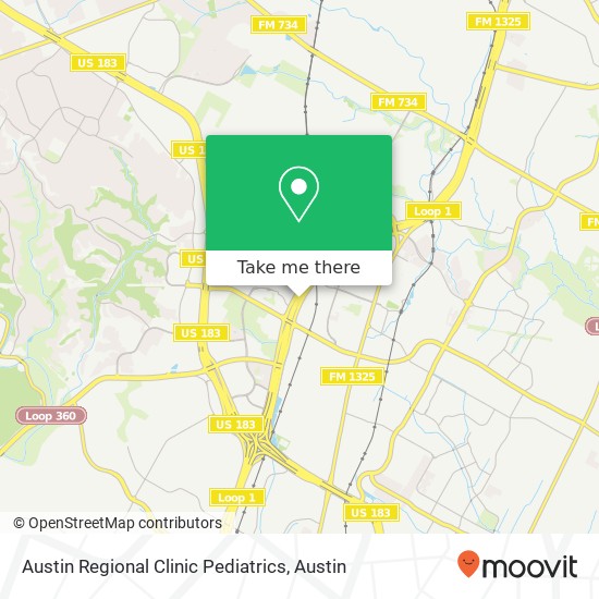 Austin Regional Clinic Pediatrics map