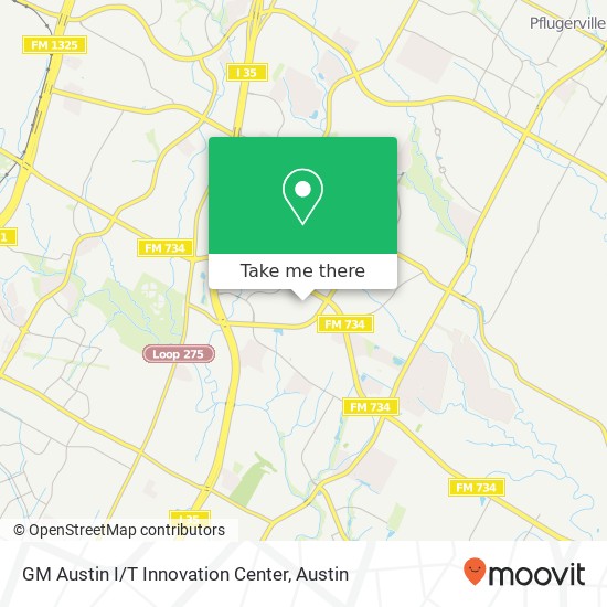 GM Austin I / T Innovation Center map