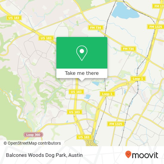 Balcones Woods Dog Park map