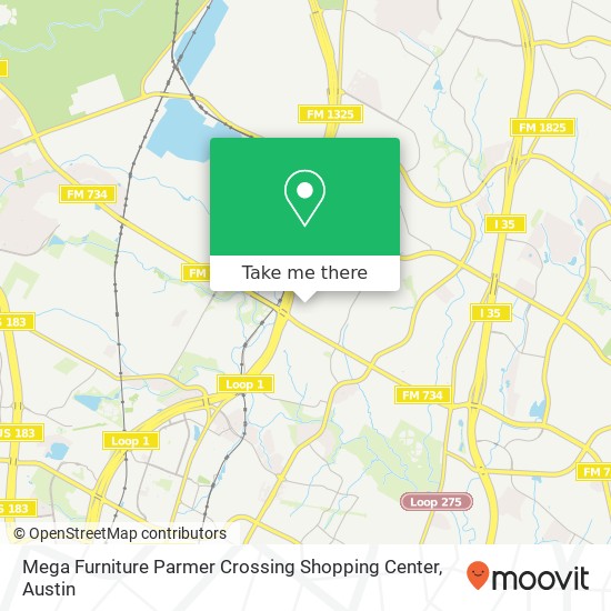 Mega Furniture Parmer Crossing Shopping Center map