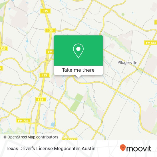 Texas Driver's License Megacenter map