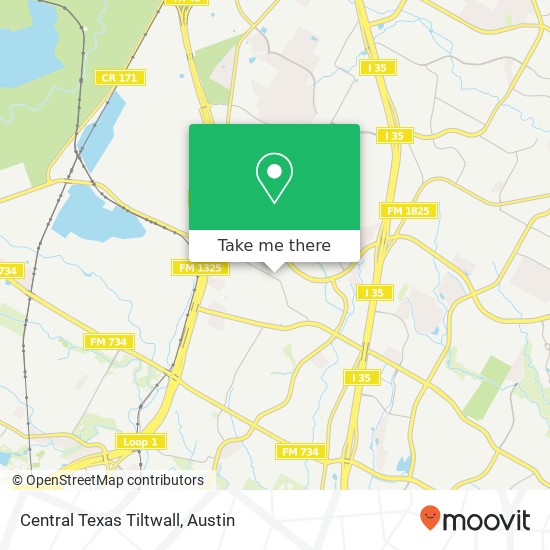 Mapa de Central Texas Tiltwall
