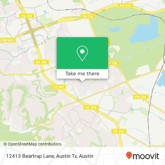 12413 Beartrap Lane, Austin Tx map