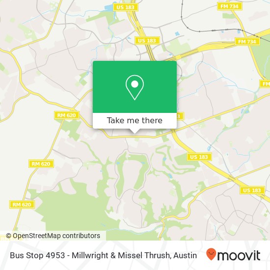 Bus Stop 4953 - Millwright & Missel Thrush map