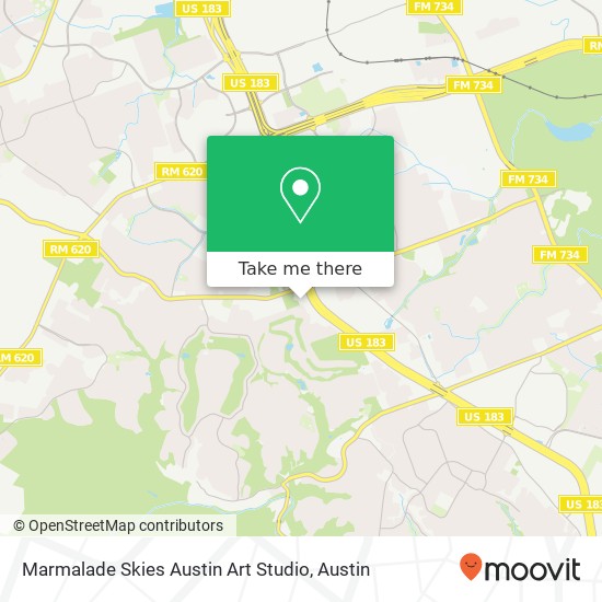 Mapa de Marmalade Skies Austin Art Studio