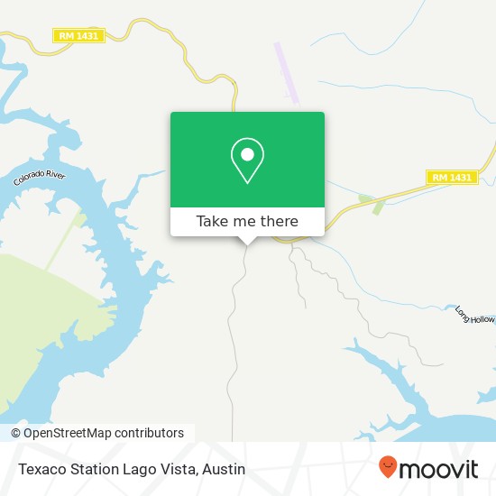 Texaco Station Lago Vista map