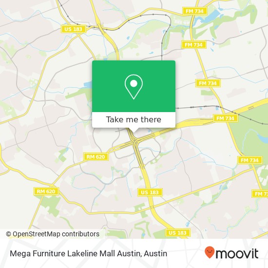 Mega Furniture Lakeline Mall Austin map