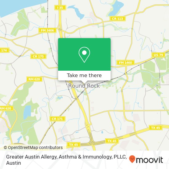 Mapa de Greater Austin Allergy, Asthma & Immunology, PLLC