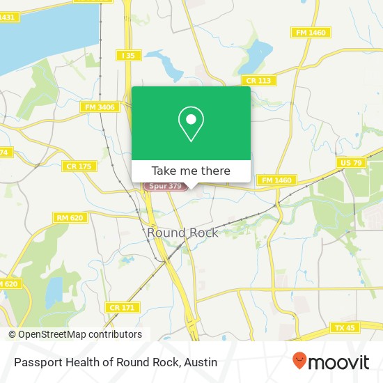 Passport Health of Round Rock map