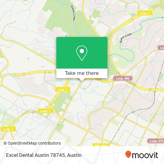 Excel Dental Austin 78745 map