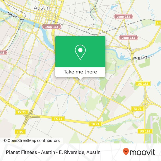 Planet Fitness - Austin - E. Riverside map