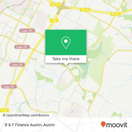 B & F Finance Austin map