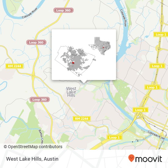 West Lake Hills map