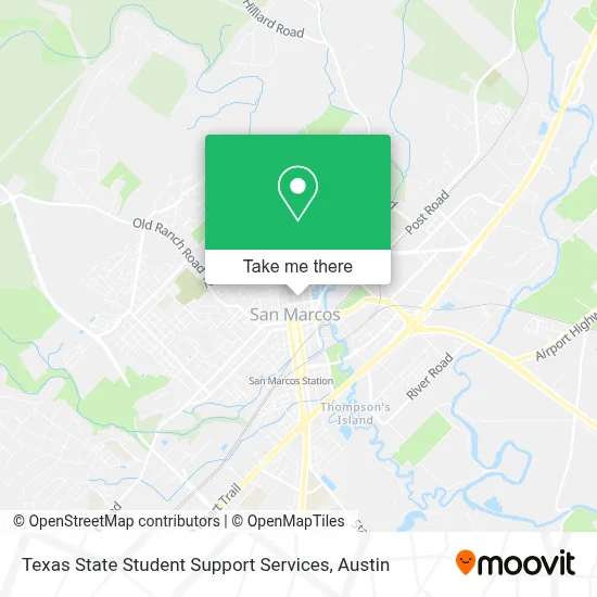 Texas State Student Support Services map