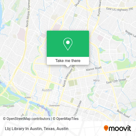 Lbj Library In Austin, Texas map