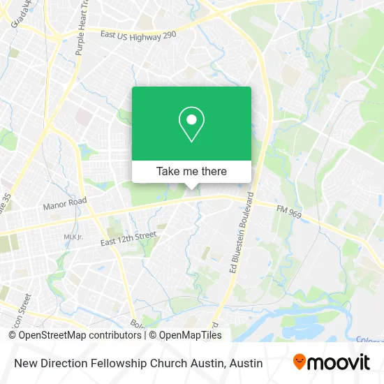 New Direction Fellowship Church Austin map