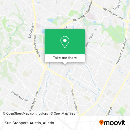 Sun Stoppers Austin map
