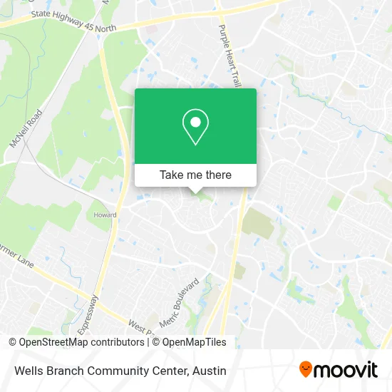 Wells Branch Community Center map