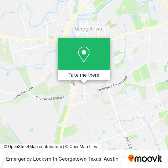 Emergency Locksmith Georgetown Texas map
