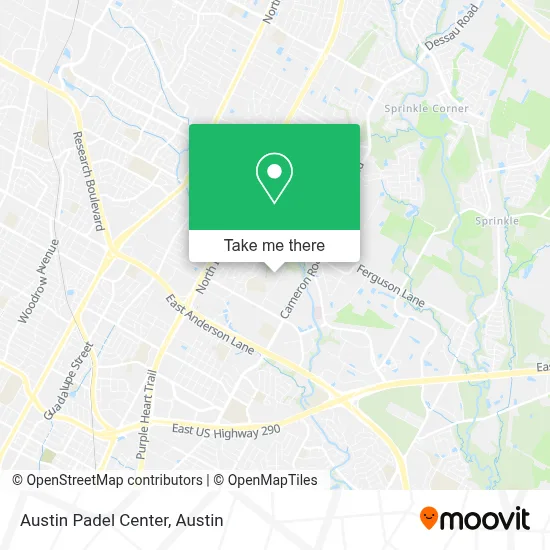 Austin Padel Center map