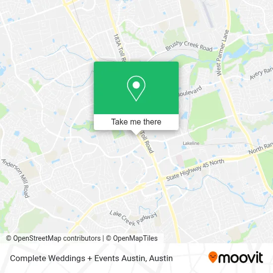 Complete Weddings + Events Austin map