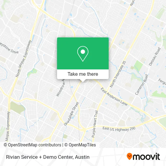 Rivian Service + Demo Center map
