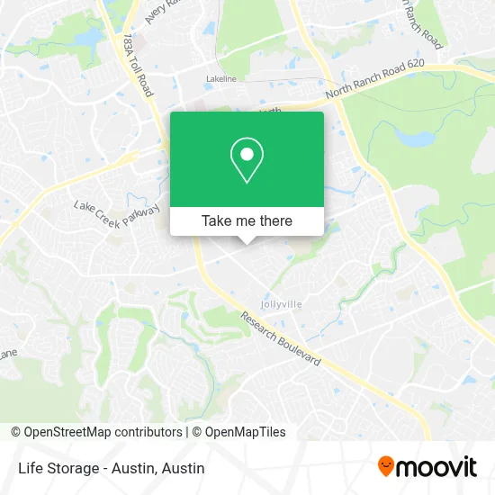 Life Storage - Austin map