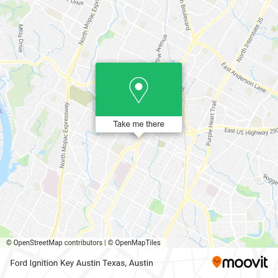 Ford Ignition Key Austin Texas map