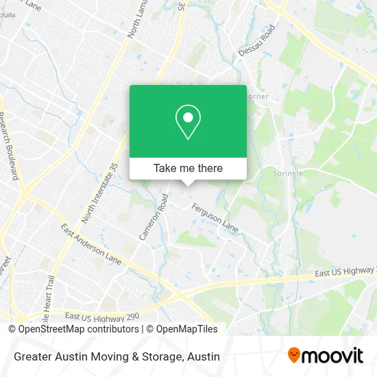 Greater Austin Moving & Storage map