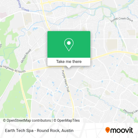Earth Tech Spa - Round Rock map